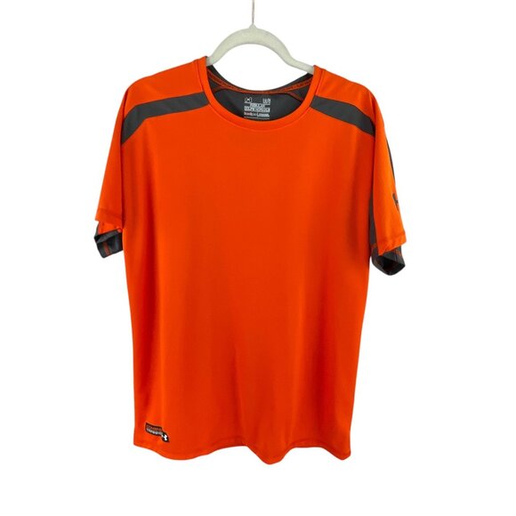 Under Armour Men's Orange Gray Combine Training Shirt L Regular Performance - Picture 1 of 10